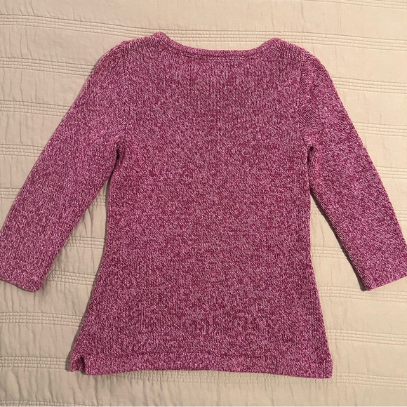 L.L. Bean Women's heavy knit fuchsia Crew Neck Sweater - Picture 3 of 3